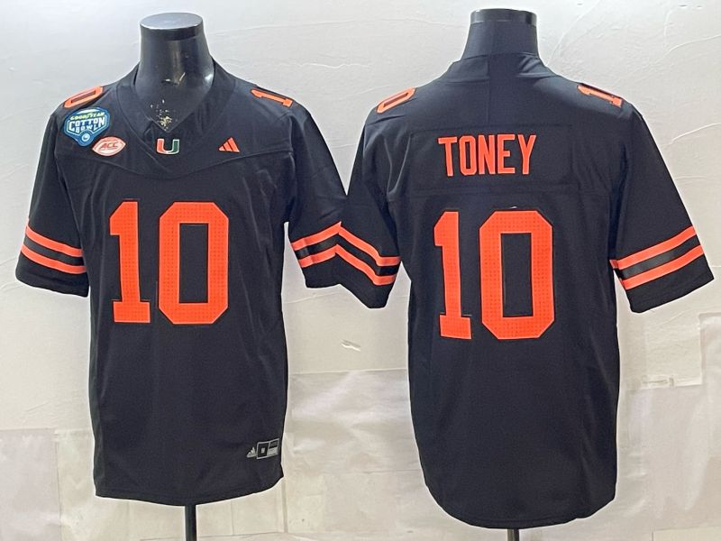 Men 2026 Miami Hurricanes #10 Toney Black 3th generations Limited NCAA Jersey 08